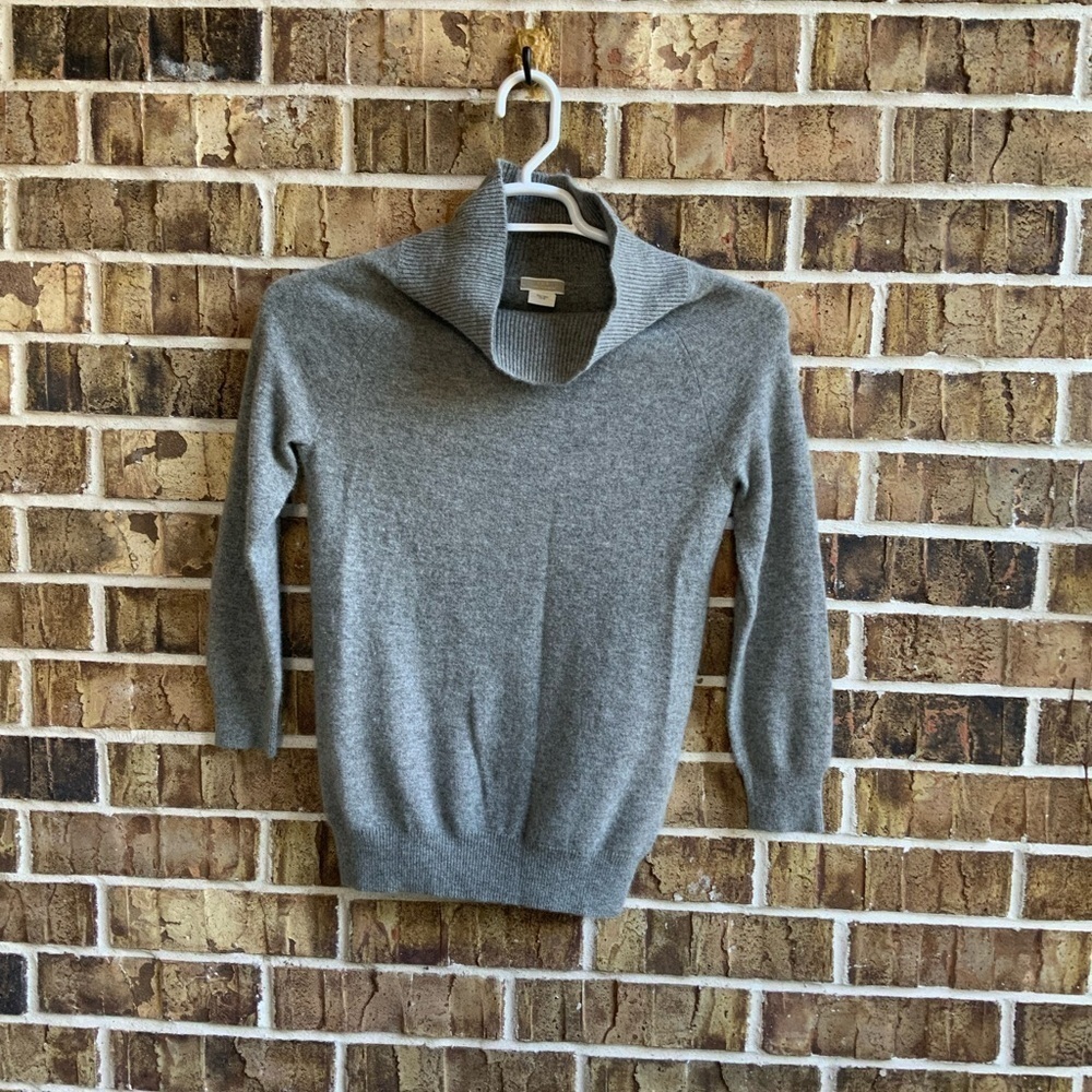 J. Crew Heather Gray Turtleneck Sweater - Picture 3 of 7